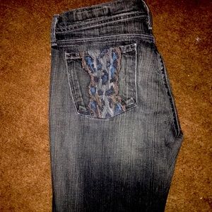 Citizen of humanity dark denim jeans size 29 leopard #059 Ava straight leg